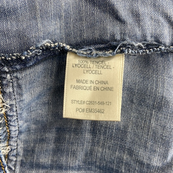 Cloth and Stone womens long sleeve roll cuff button up Chambray Tencel Sz L Blue - Picture 10 of 10